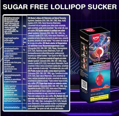 Amos Music Lollipop Candy, Audio Singing Lollipop, Unique Valentine's Gift, Individually Wrapped Natural Strawberry Flavor (1 Pack) - Space MDM